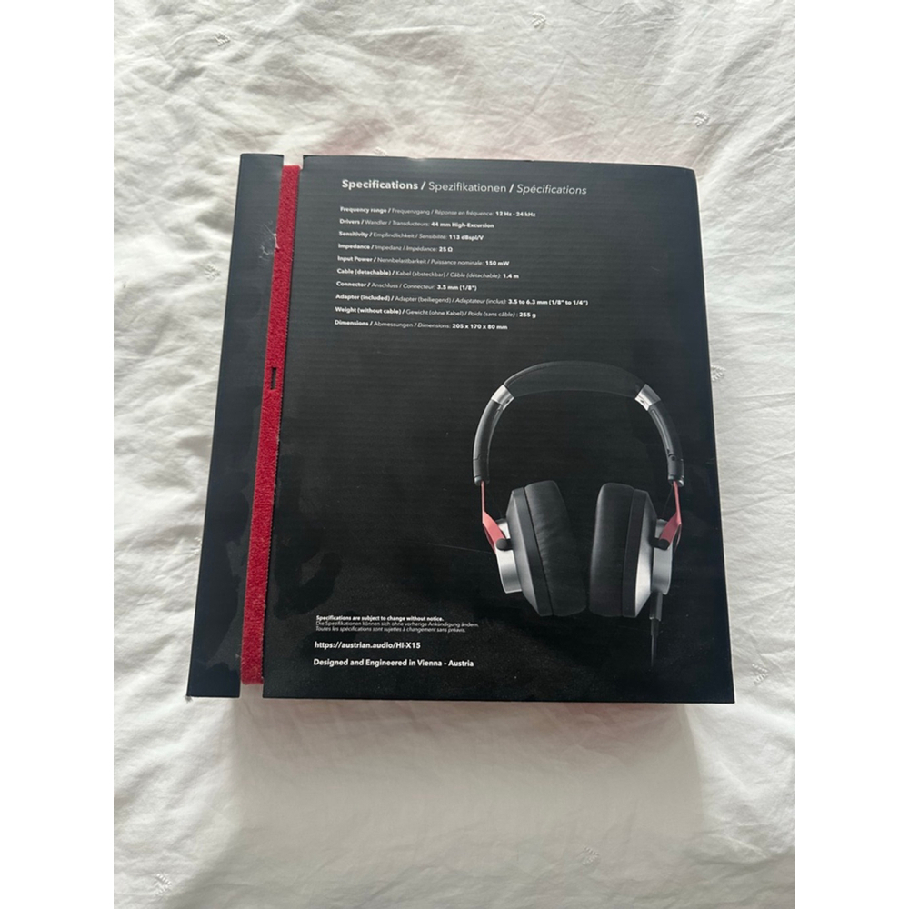 Austrian Audio Hi-X15 Over-Ear Headphones in Black and Red, One Size - Picture 2 of 5